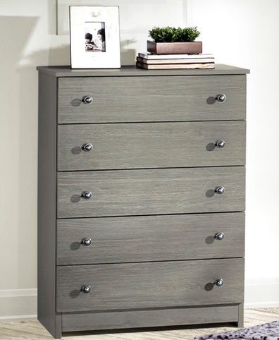 5 Drawer Chest Gray