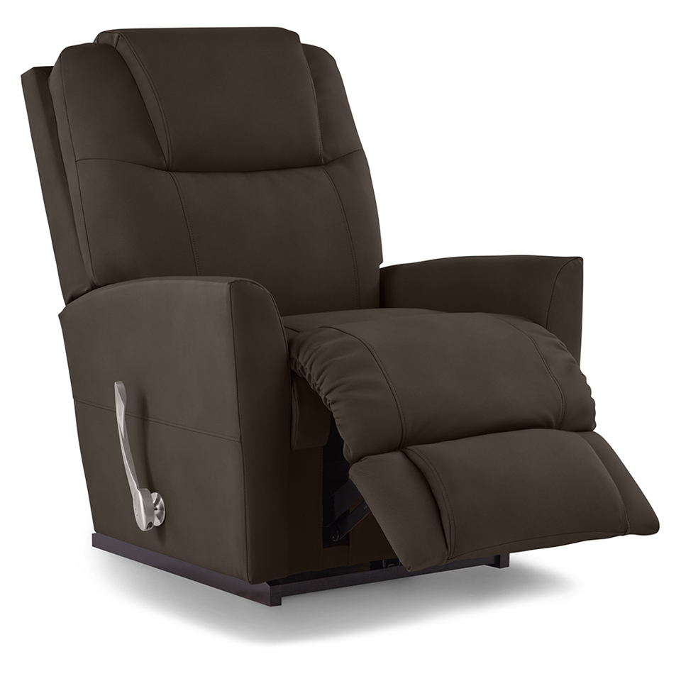 Sparrow Rocker Recliner in Charcoal Leather-Bill's Bedding