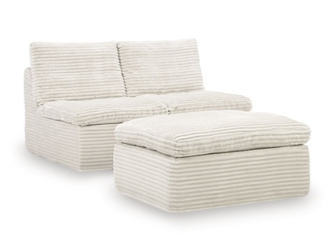 fanin armless chairs and ottoman