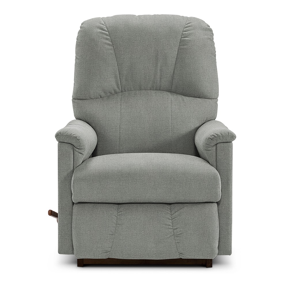 S89a_MERCURY_010-795_C681453 - Bill's Bedding Grey fabric recliner chair with cushioned back and arms on a white background.